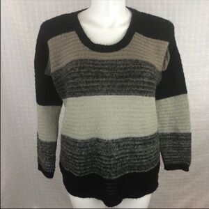 Lineamaglia Sweater Italian Mohair Color Block Large